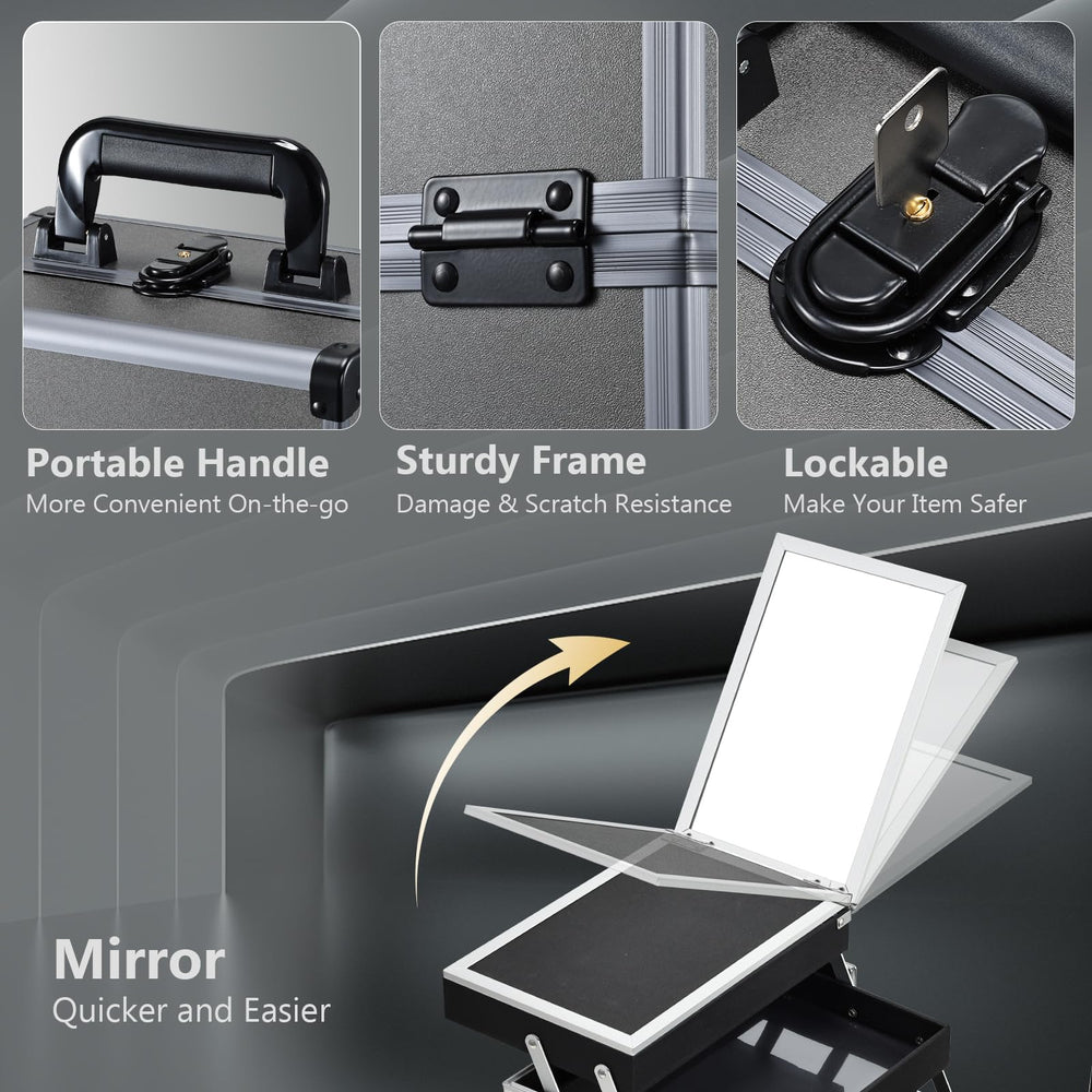 Joligrace locking mechanism with keys provides secure portable storage.