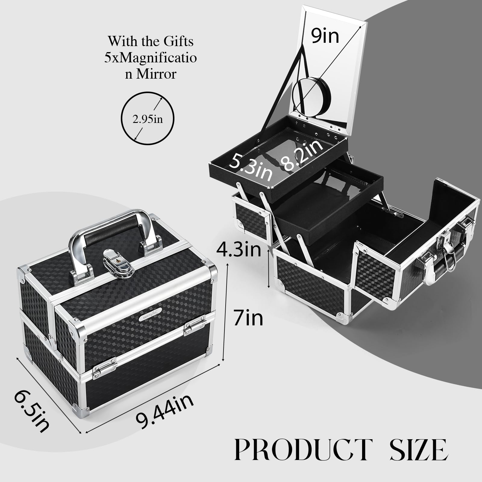Joligrace two-tier tray design organizes brushes, palettes, and bottles.