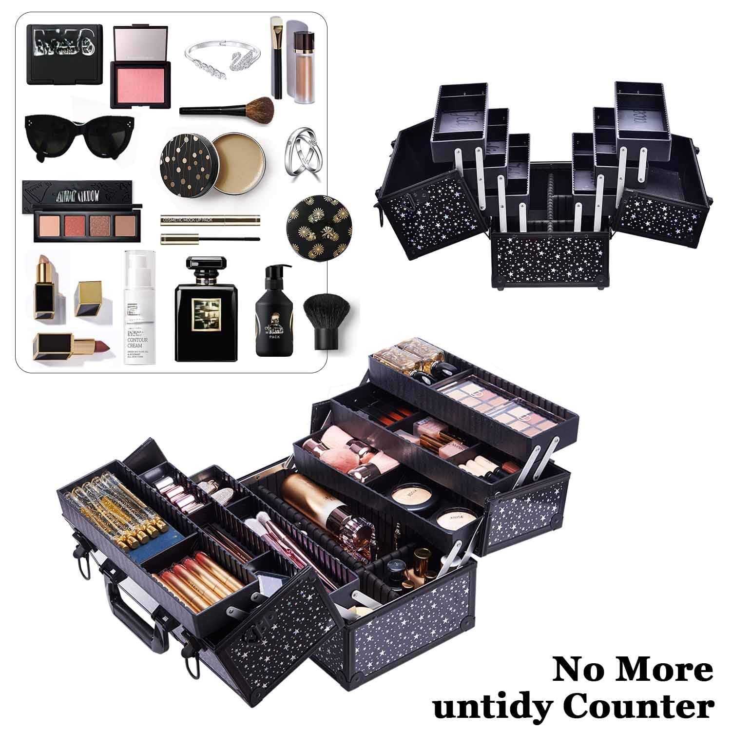 Joligrace makeup case aluminum frame with reinforced corners for daily durability.