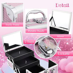 Joligrace makeup case built-in mirror for quick makeup checks