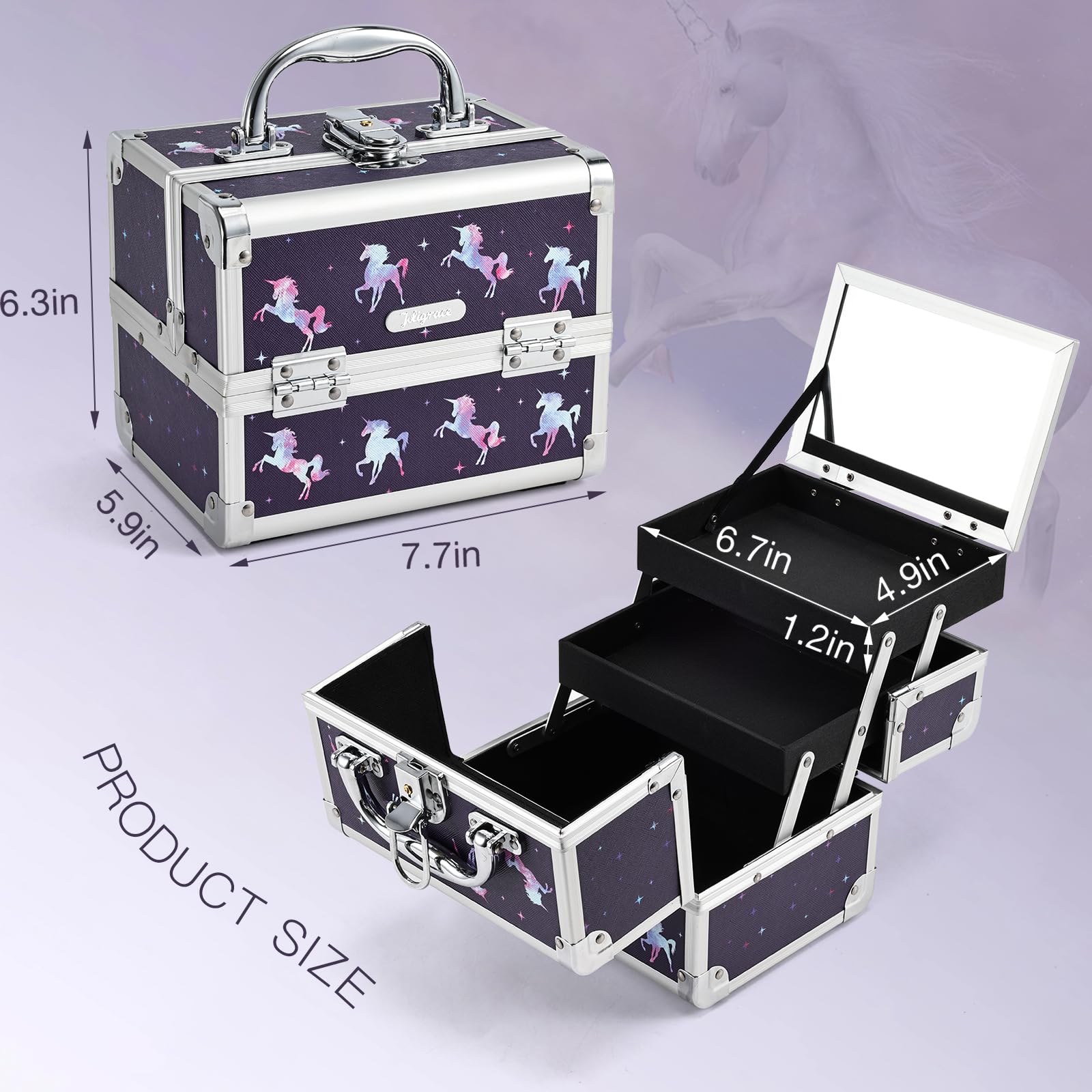 Joligrace case interior deep bottom space for larger items.
