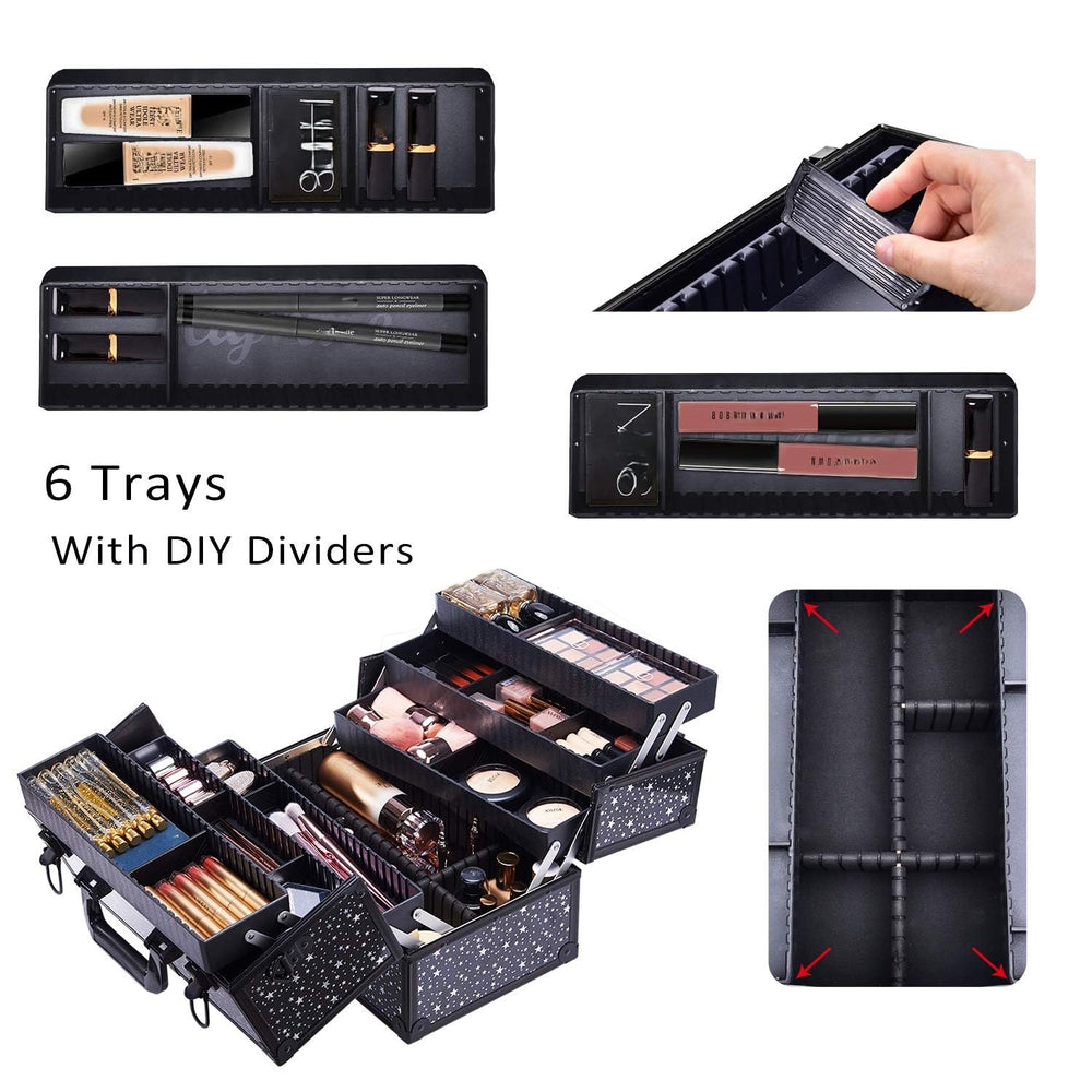 Joligrace makeup case heavy-duty strap and lock for secure transport.