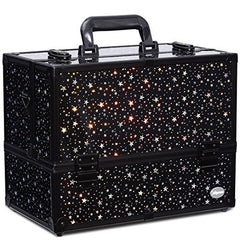 Joligrace makeup case star-pattern front view for stylish travel organization.