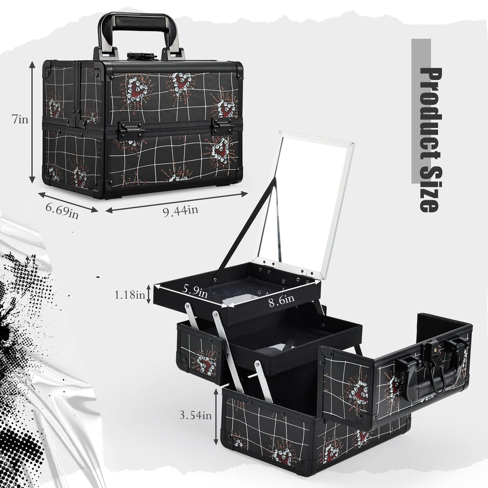 Joligrace makeup train case waterproof surface helps keep cosmetics protected.