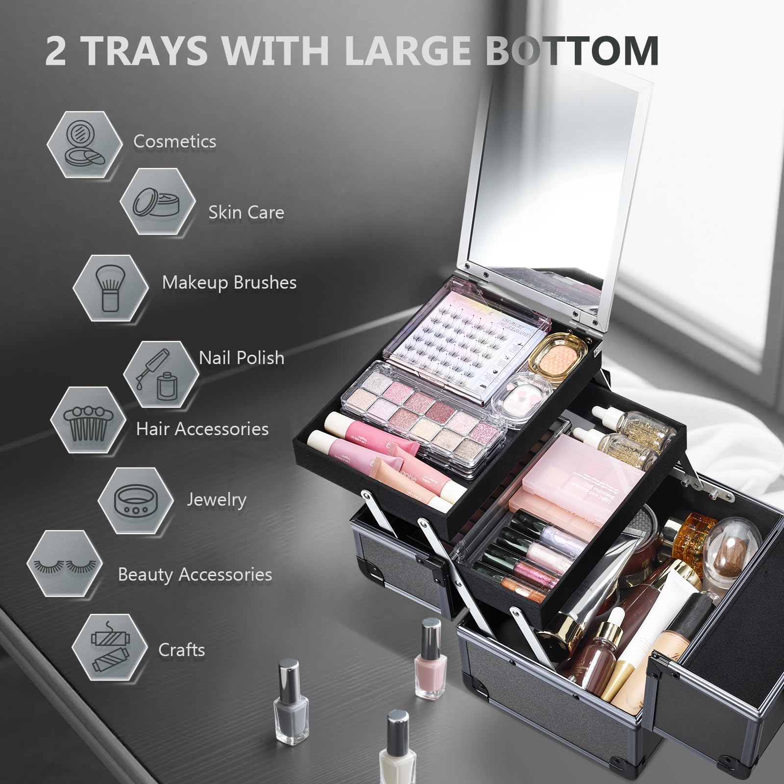 Joligrace stainproof tray bottoms simplify cleaning after use.