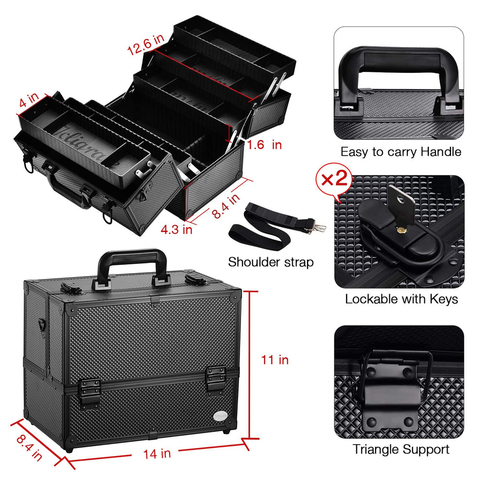 Joligrace-travel-friendly-case: portable makeup case designed for on-the-go beauty pros.