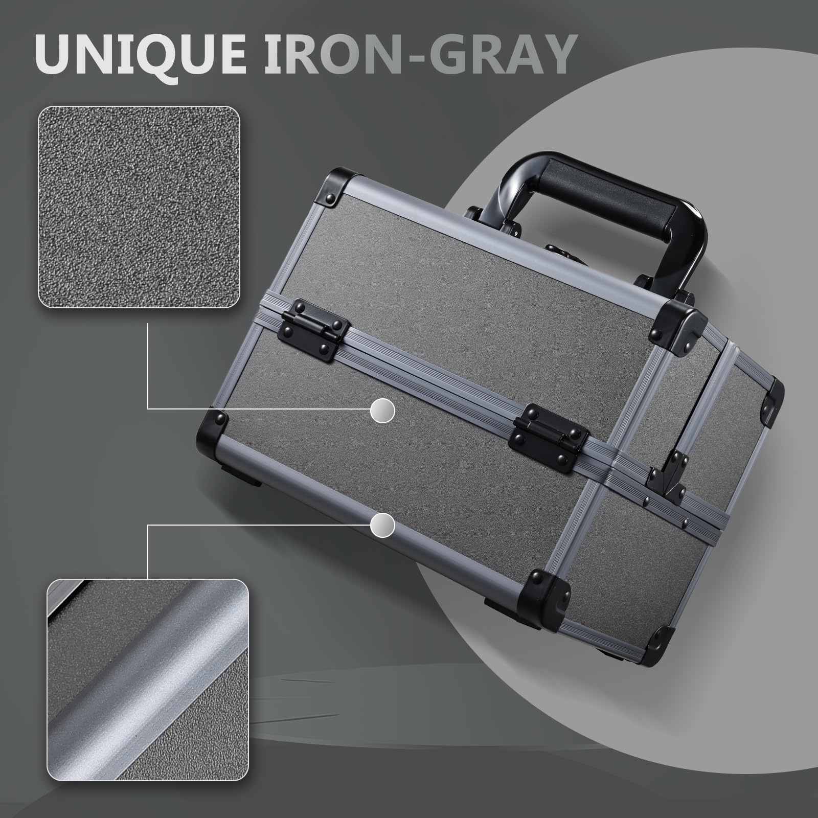 Joligrace waterproof iron-grey surface protects contents from moisture.