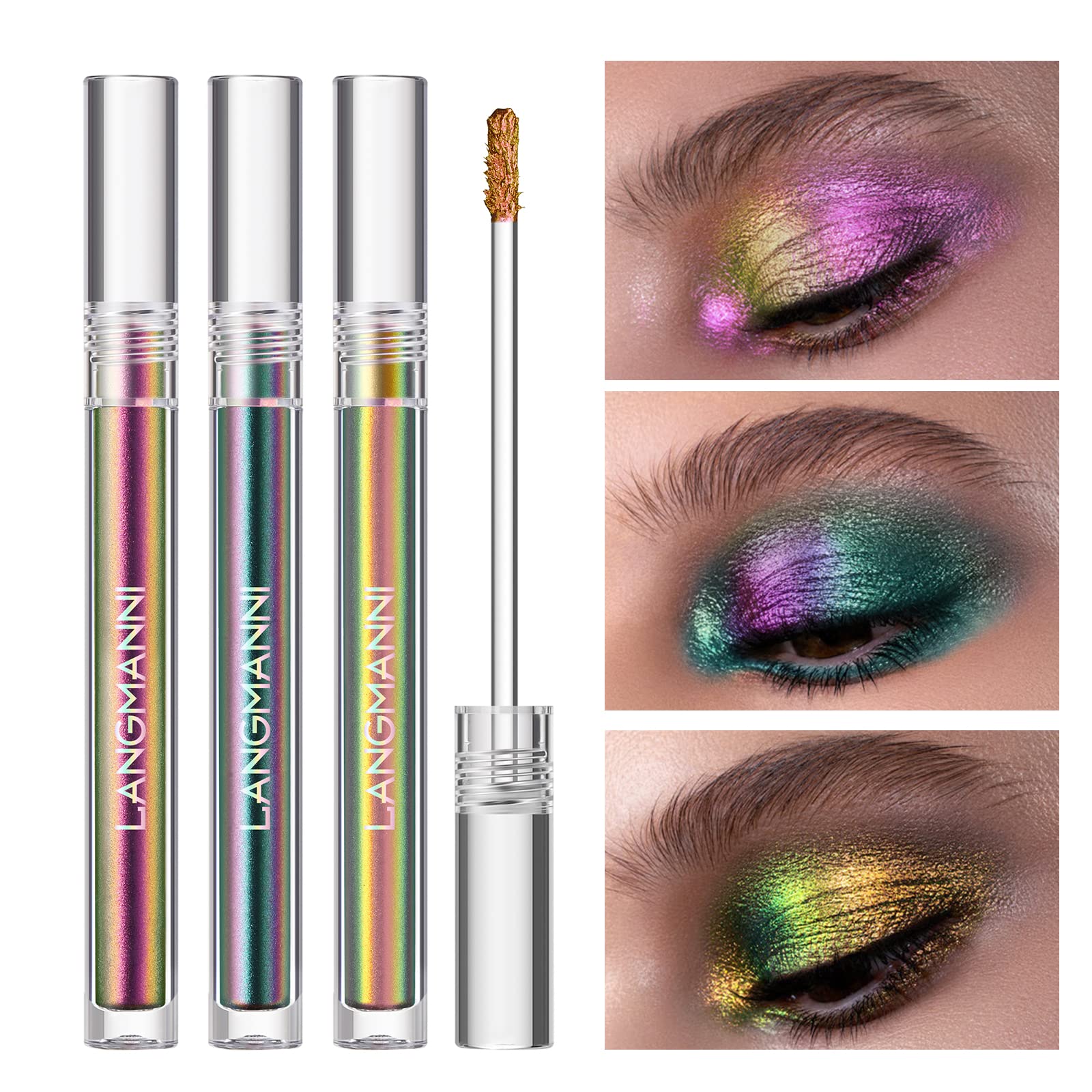 Jolilab Metallic Liquid Chameleon Eyeshadow Peacock glow delivers long-lasting holographic shimmer for dynamic eye looks.