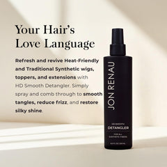 Jon Renau HD Smooth Detangler apply mist promotes frizz control and smooth styling.