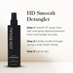 Jon Renau HD Smooth Detangler frizz-control spray keeps synthetic fibers polished all day.
