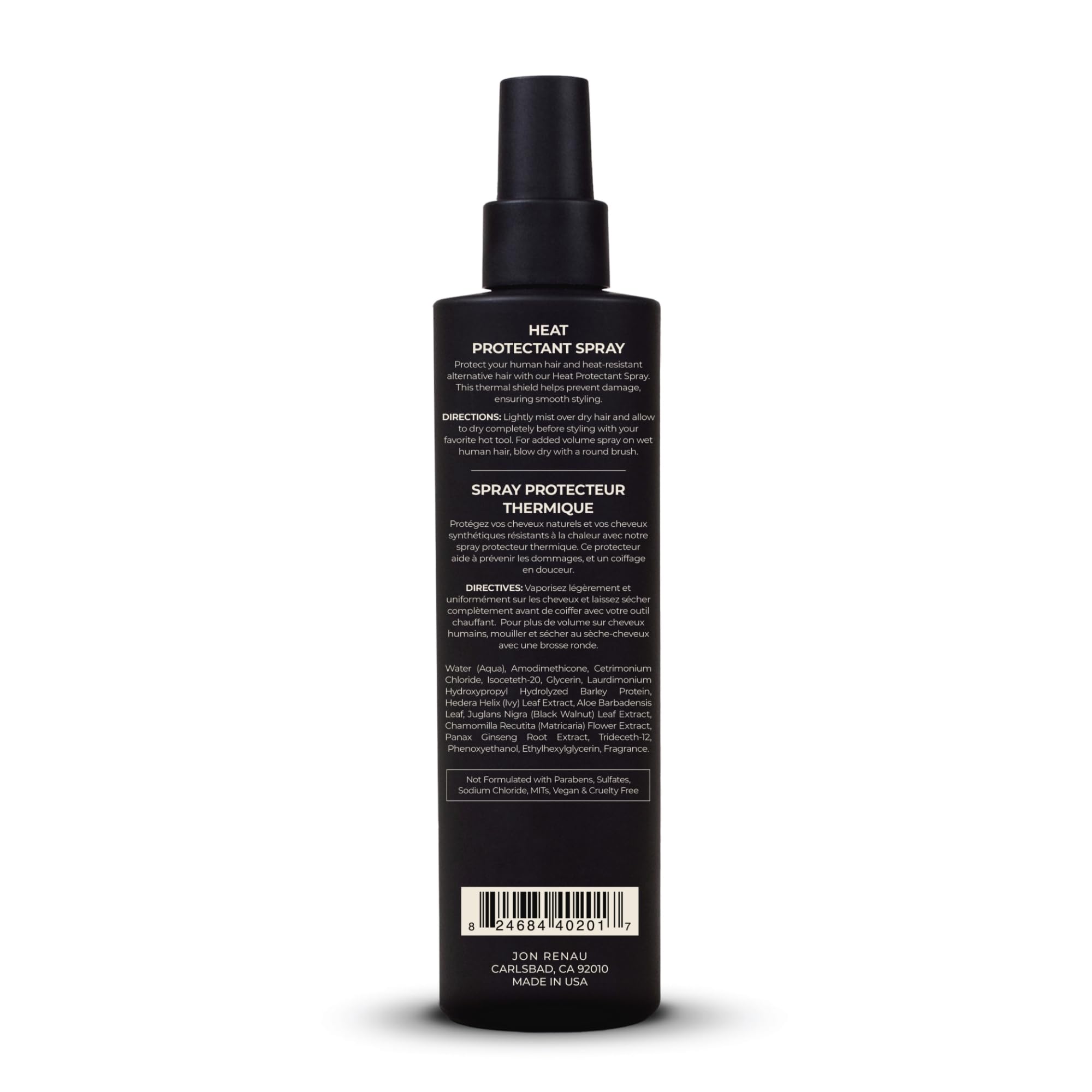 Jon Renau Heat Protectant Spray ensures clean release from irons.