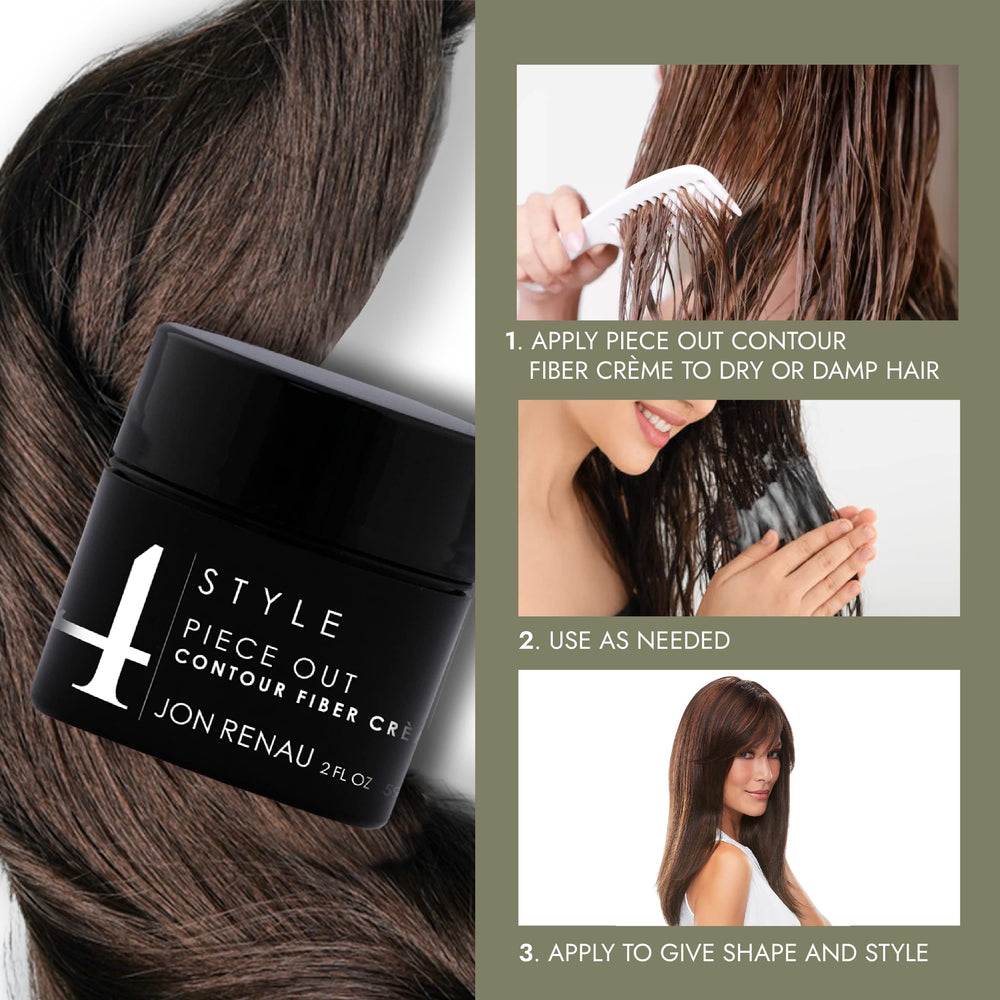 Jon Renau Piece Out Contour Fiber Creme sculpts human hair wig styles.