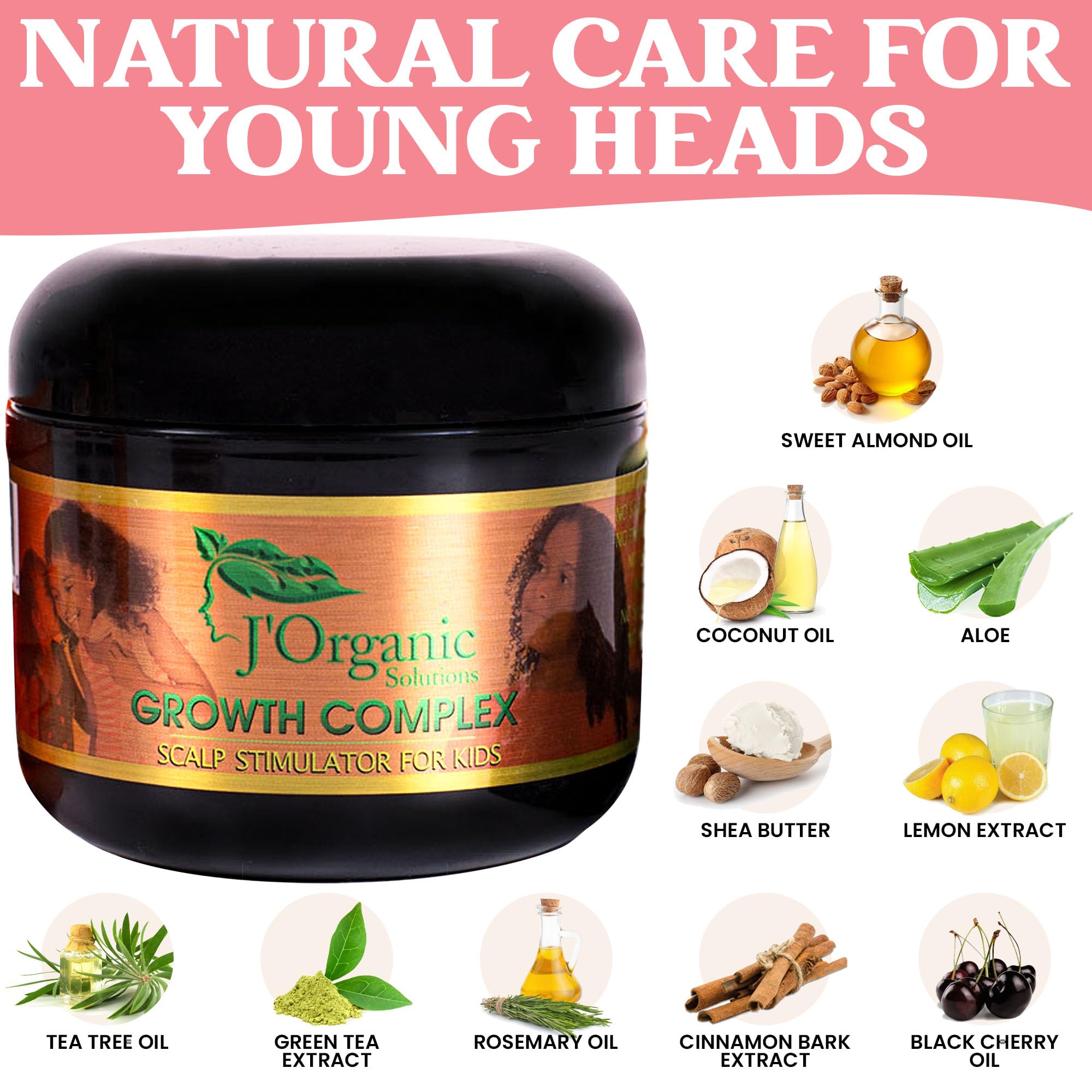 J'Organic Solutions castor oil bottle for nourishing hair health