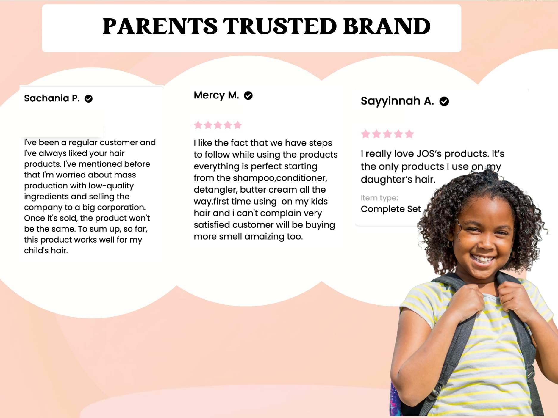 J'Organic Solutions kids hair-care image promotes soft, shiny finish