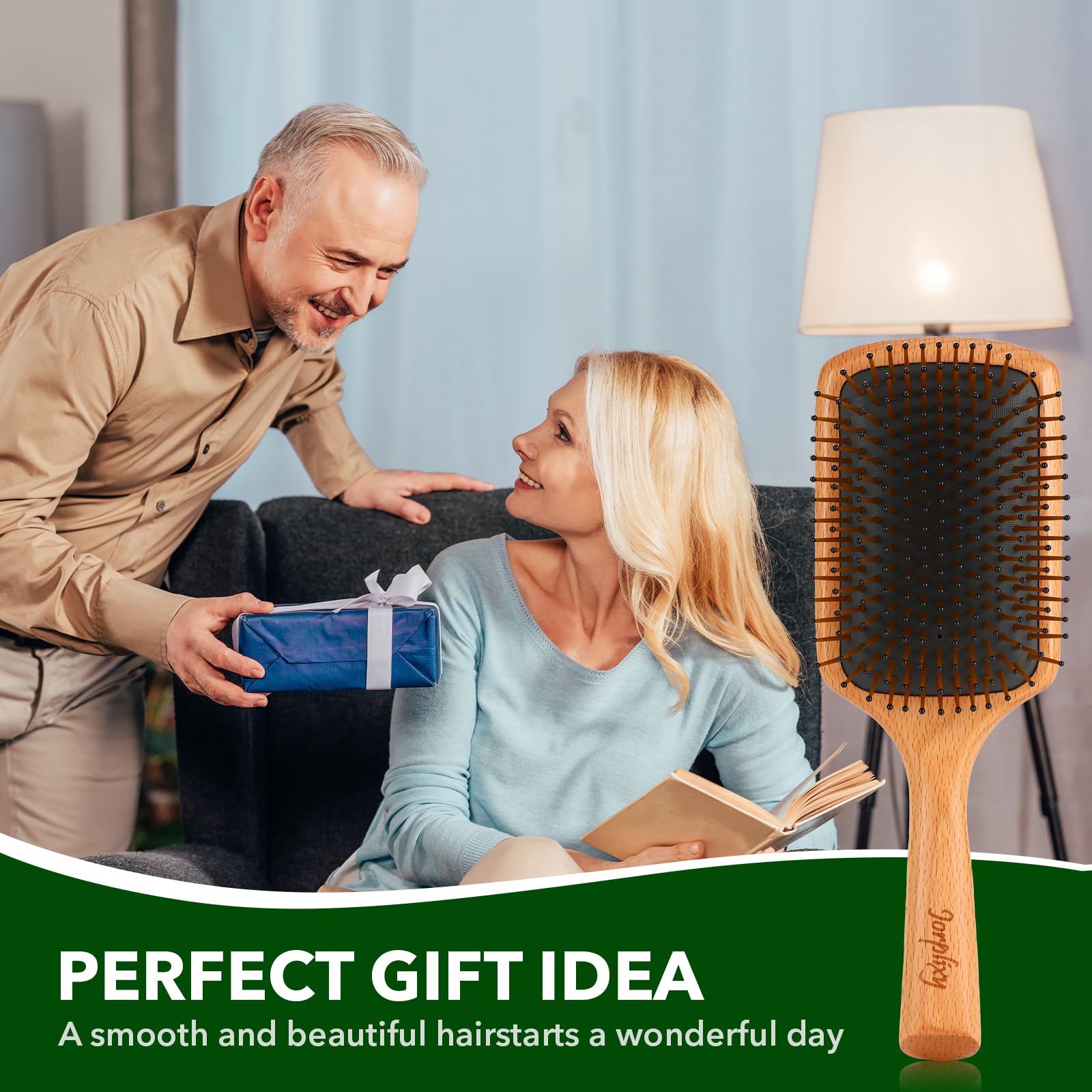 Jorplixy travel-compact wooden hair brush—unisex, portable grooming tool.