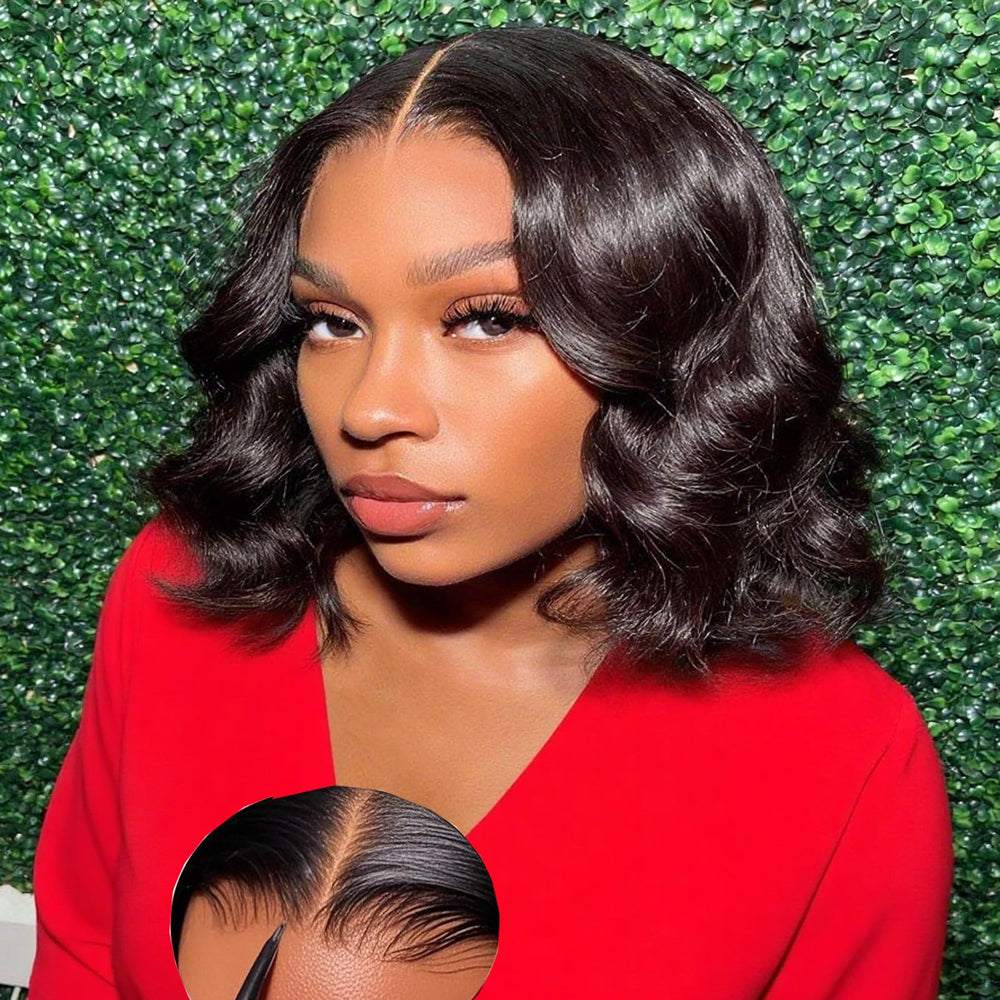 Josblue glueless bob wig with 5x5 lace front enabling quick, secure wear.
