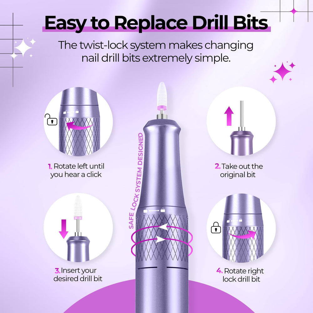 JOSGLOI 12-piece bit collection enables grinding, carving, polishing, and shaping nails