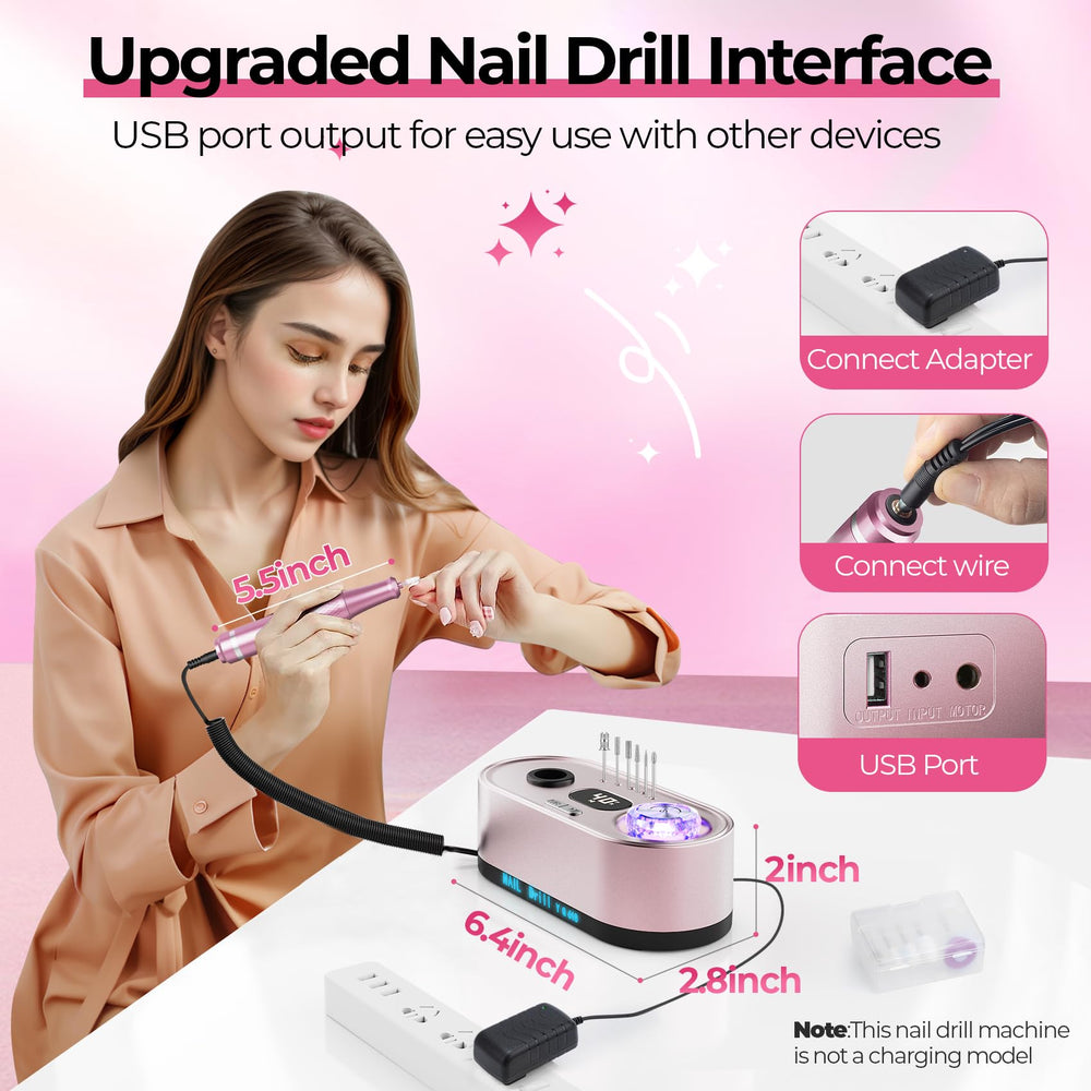 JOSGLOI nail drill in use for home or salon