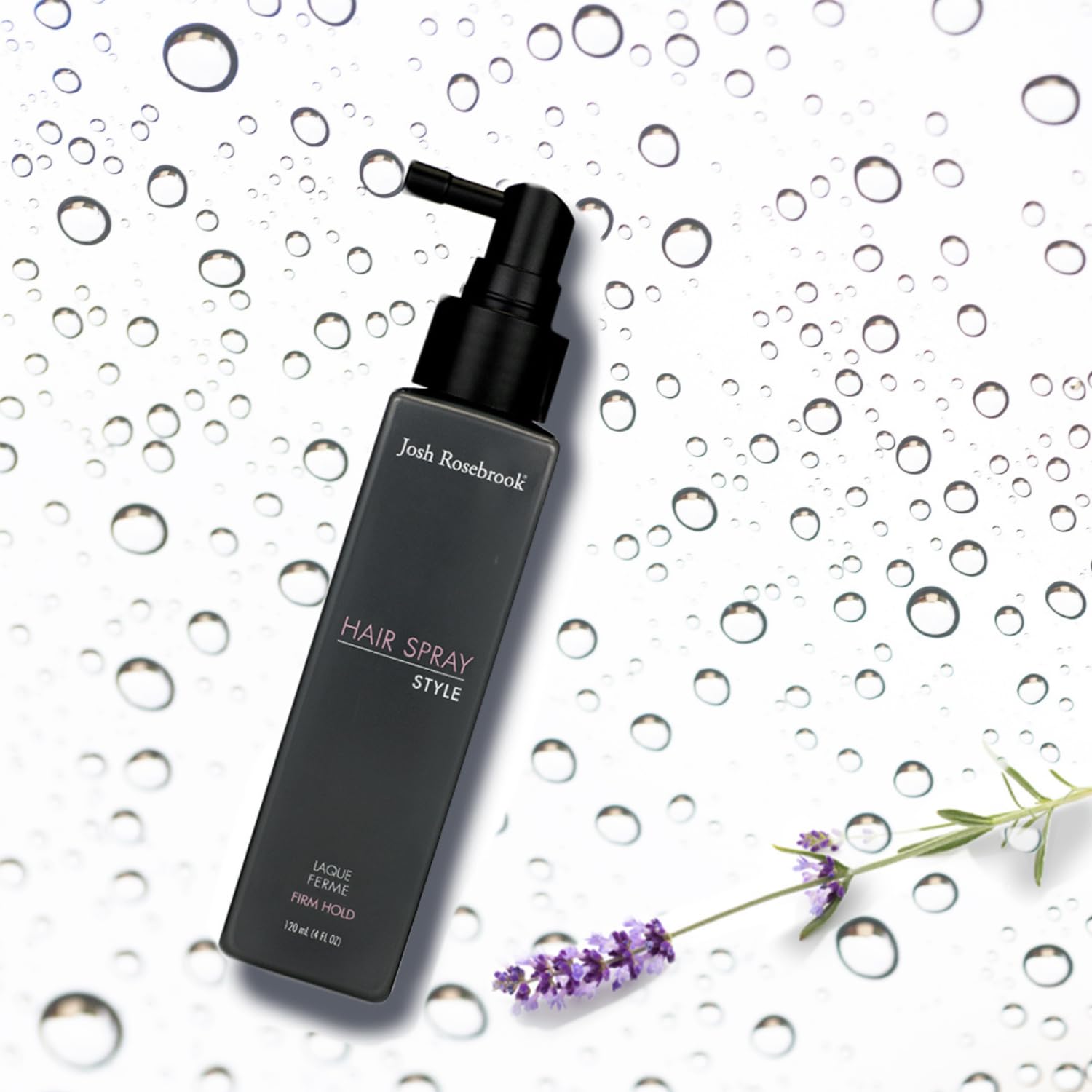 Josh Rosebrook Hair Spray application close-up shows even mist for precise styling.