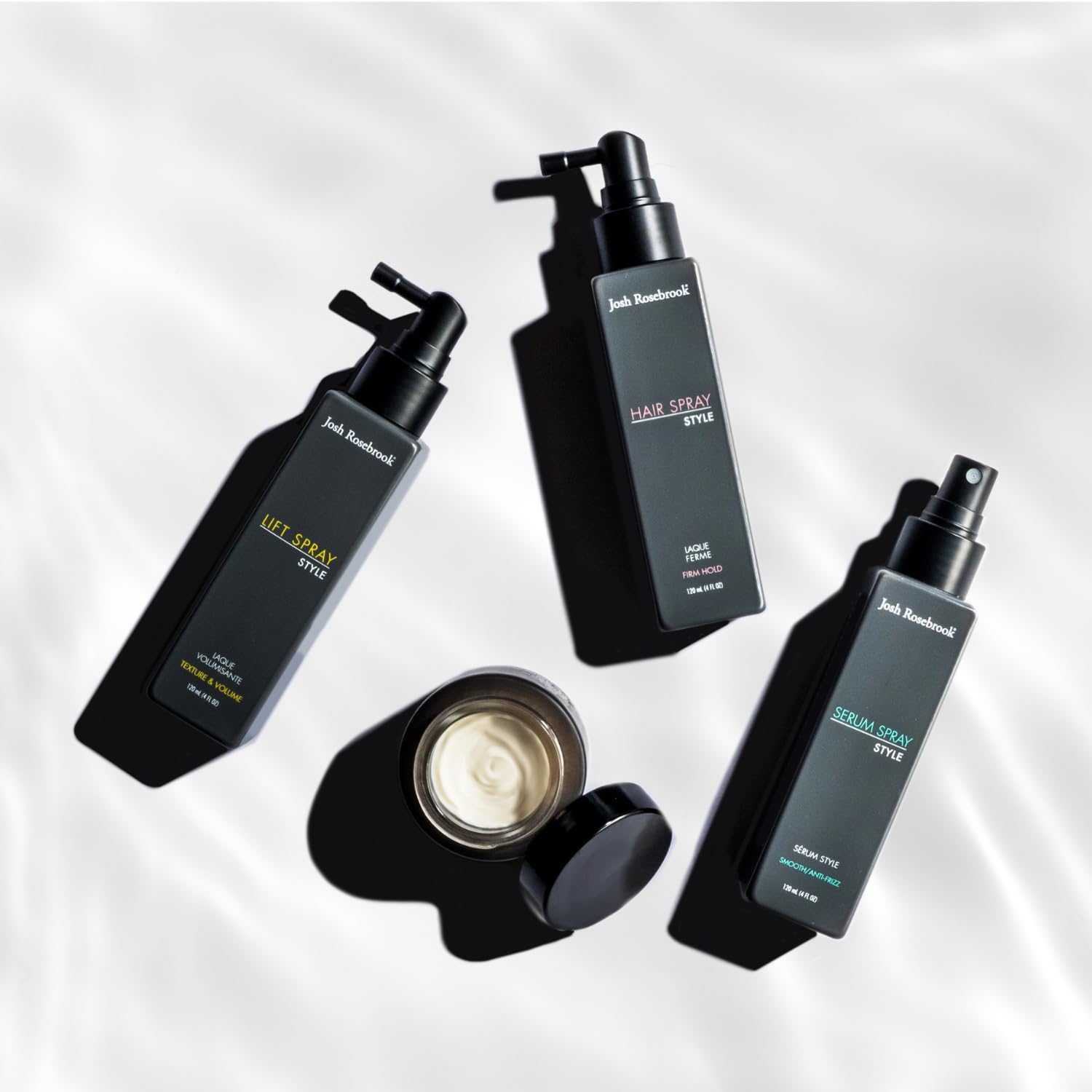 Josh Rosebrook Hair Spray travel-size bottle ideal for on-the-go touch-ups.
