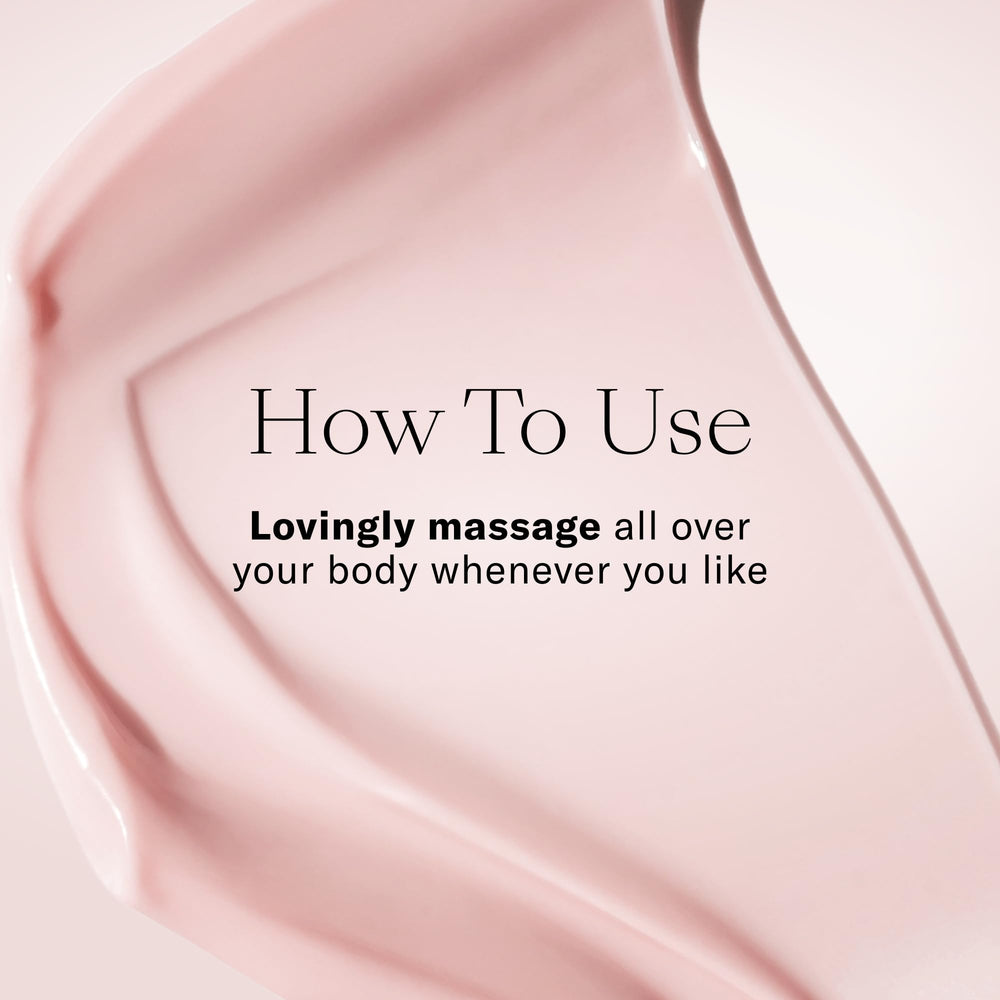 Josie Maran body care routine image suggests incorporating body butter into daily regimen.