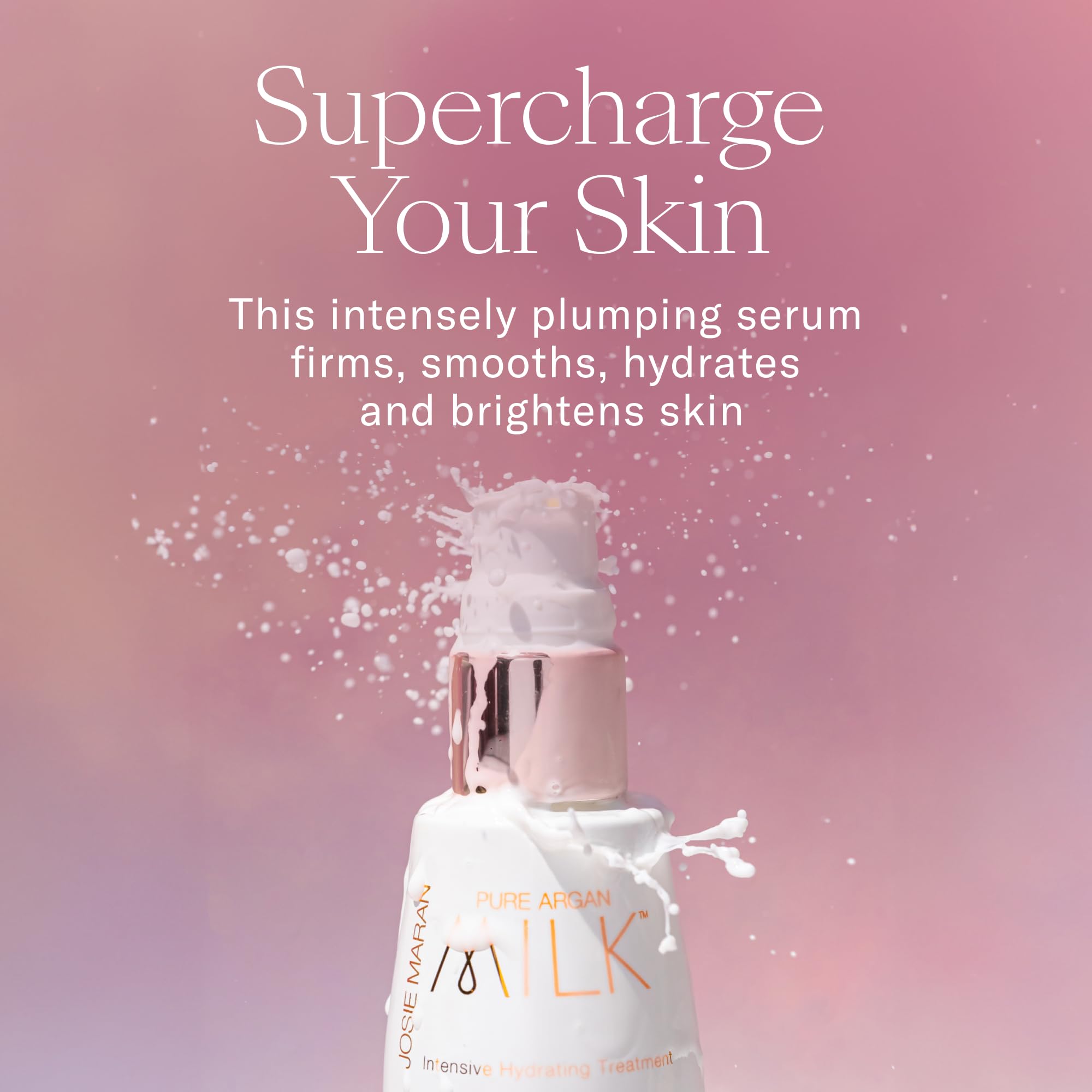 Josie Maran Argan Milk application on face demonstrates gentle, fast-absorb hydration