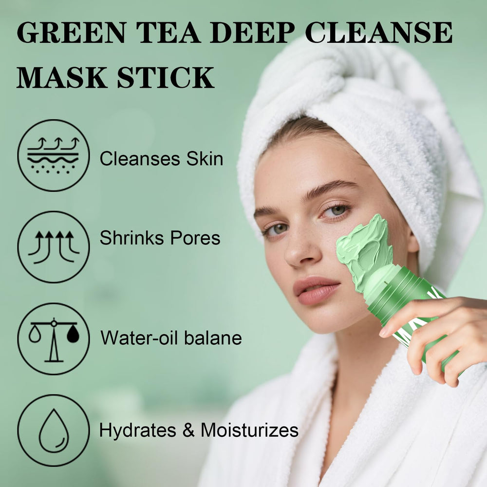 Josmon Green Tea Deep Cleanse Mask Stick highlights green tea extracts and natural ingredients.