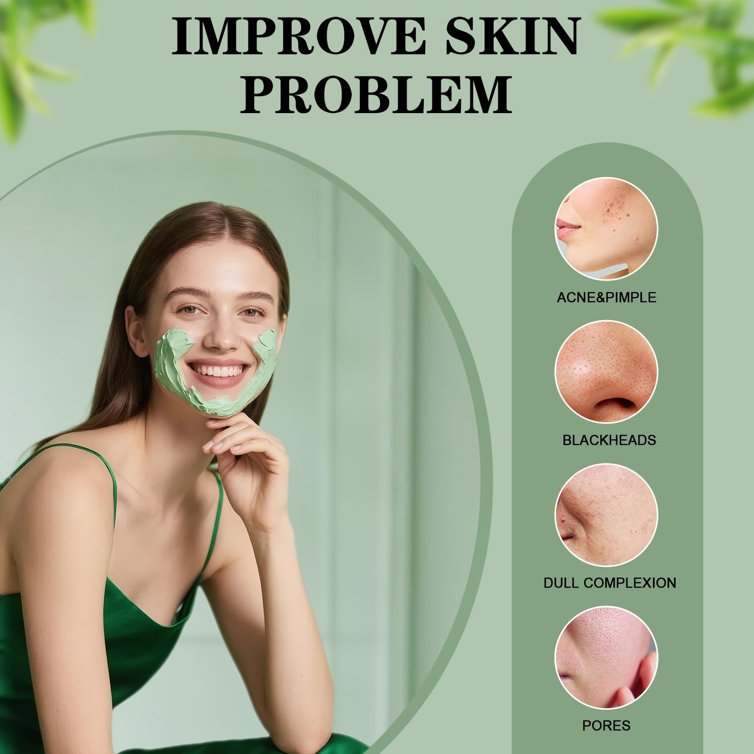 Josmon Green Tea Deep Cleanse Mask Stick texture close-up shows smooth application.