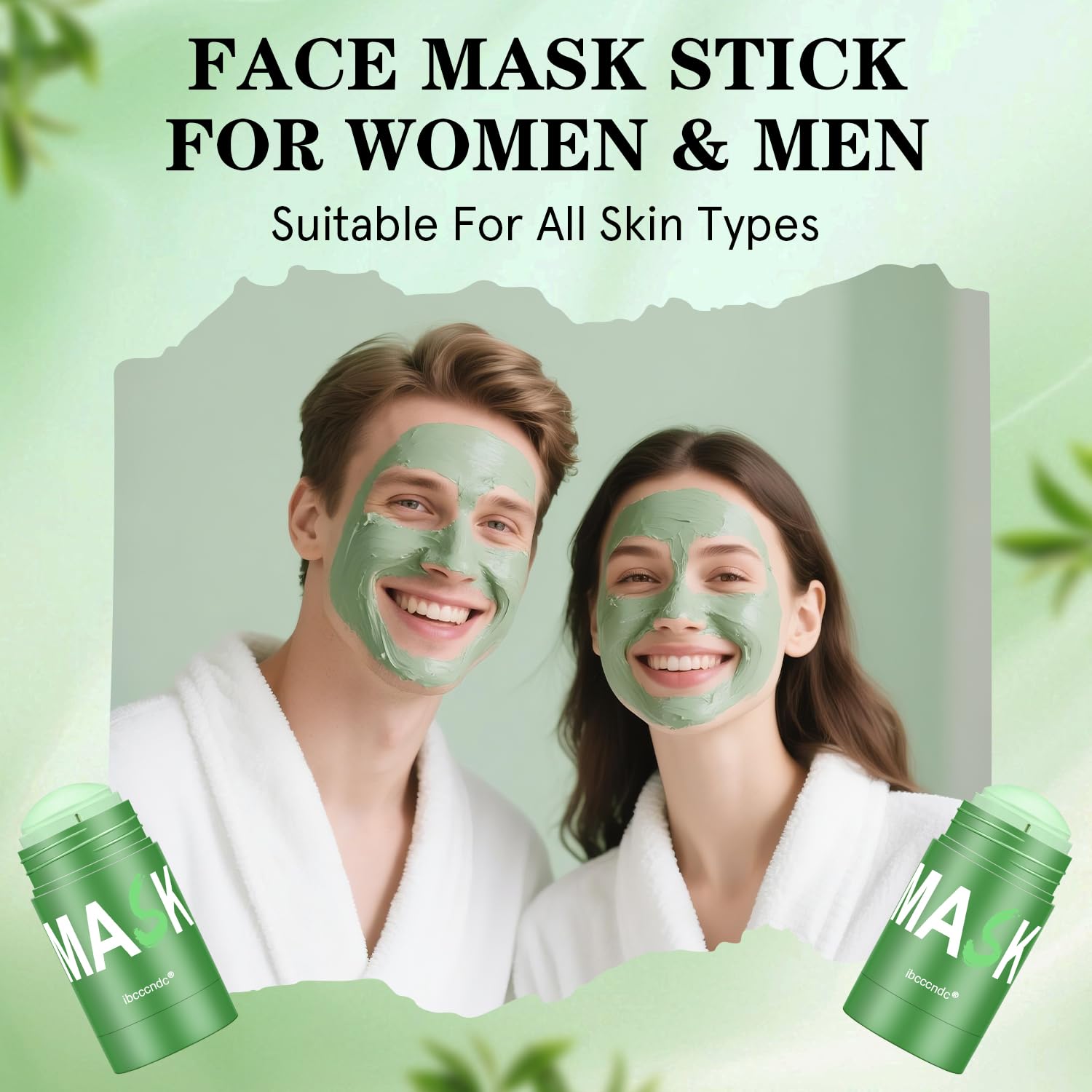 Josmon Green Tea Deep Cleanse Mask Stick applying a small amount on nose area.