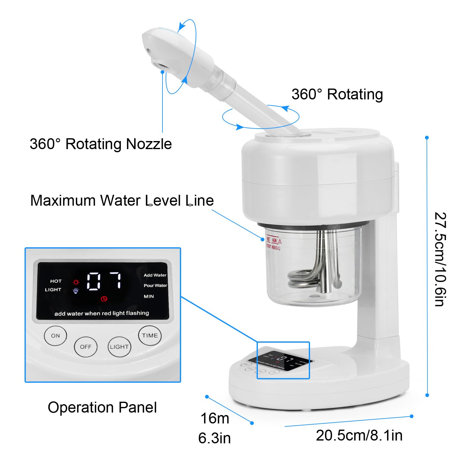 Jostzhxin extendable arm with 360-degree rotation for precise spa positioning.