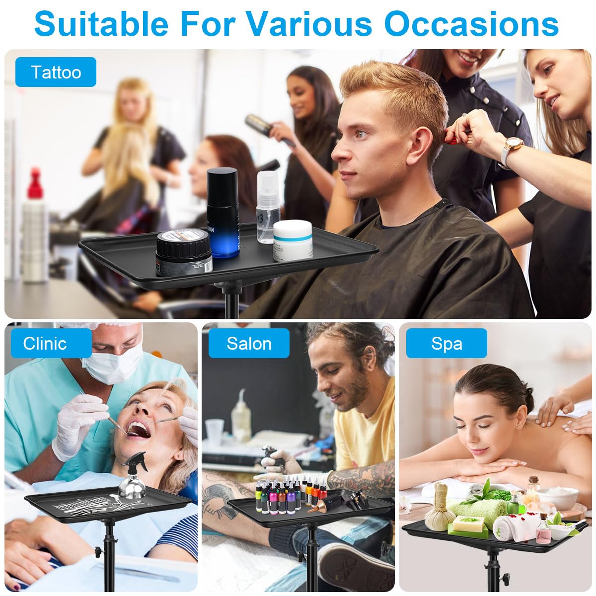 JOSTZHXIN salon rolling cart in busy workspace.