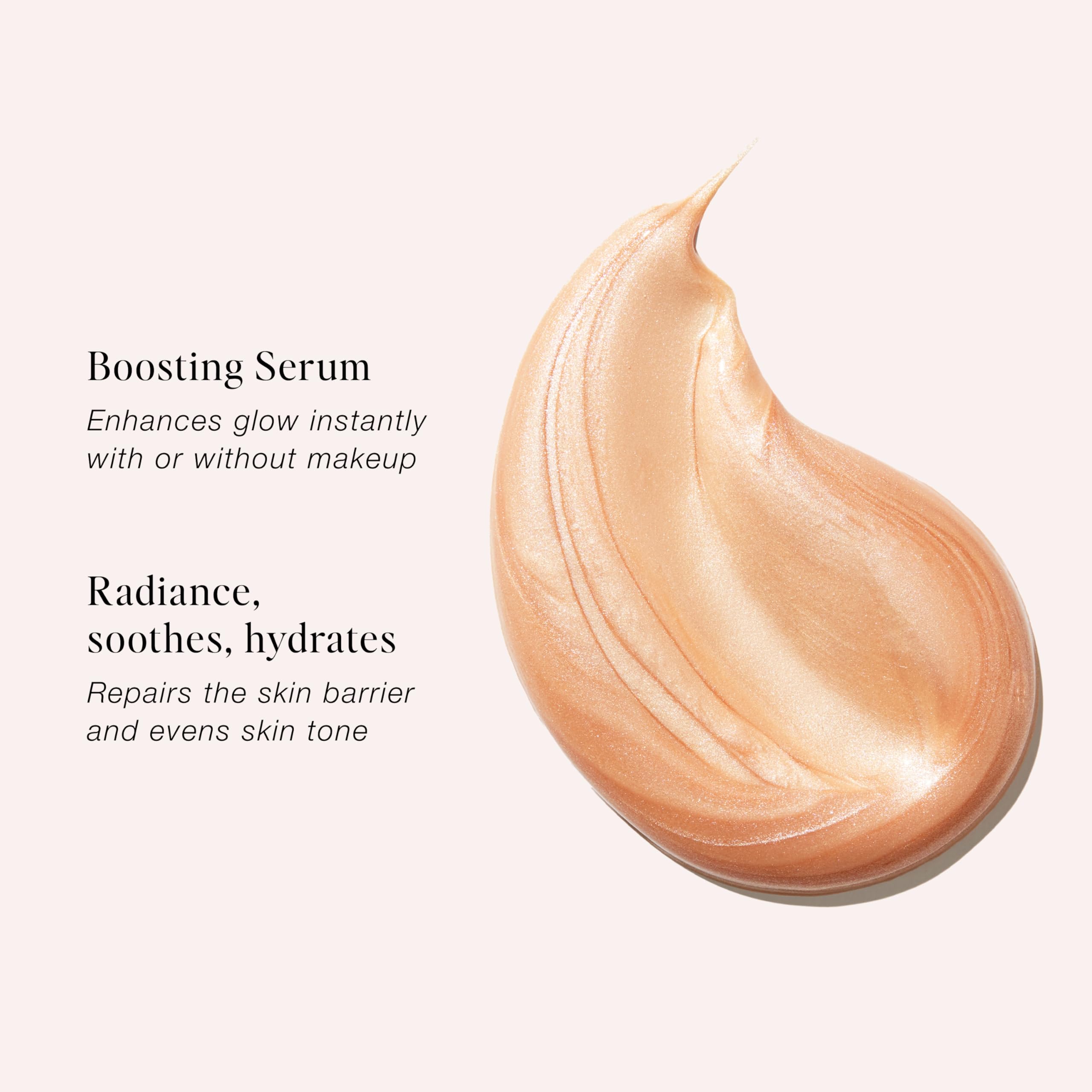 Jouer Glow Drops all-over finish on skin for subtle, uniform shine.