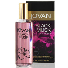 Jovan Black Must fragrance bottle displays a bold design for evenings