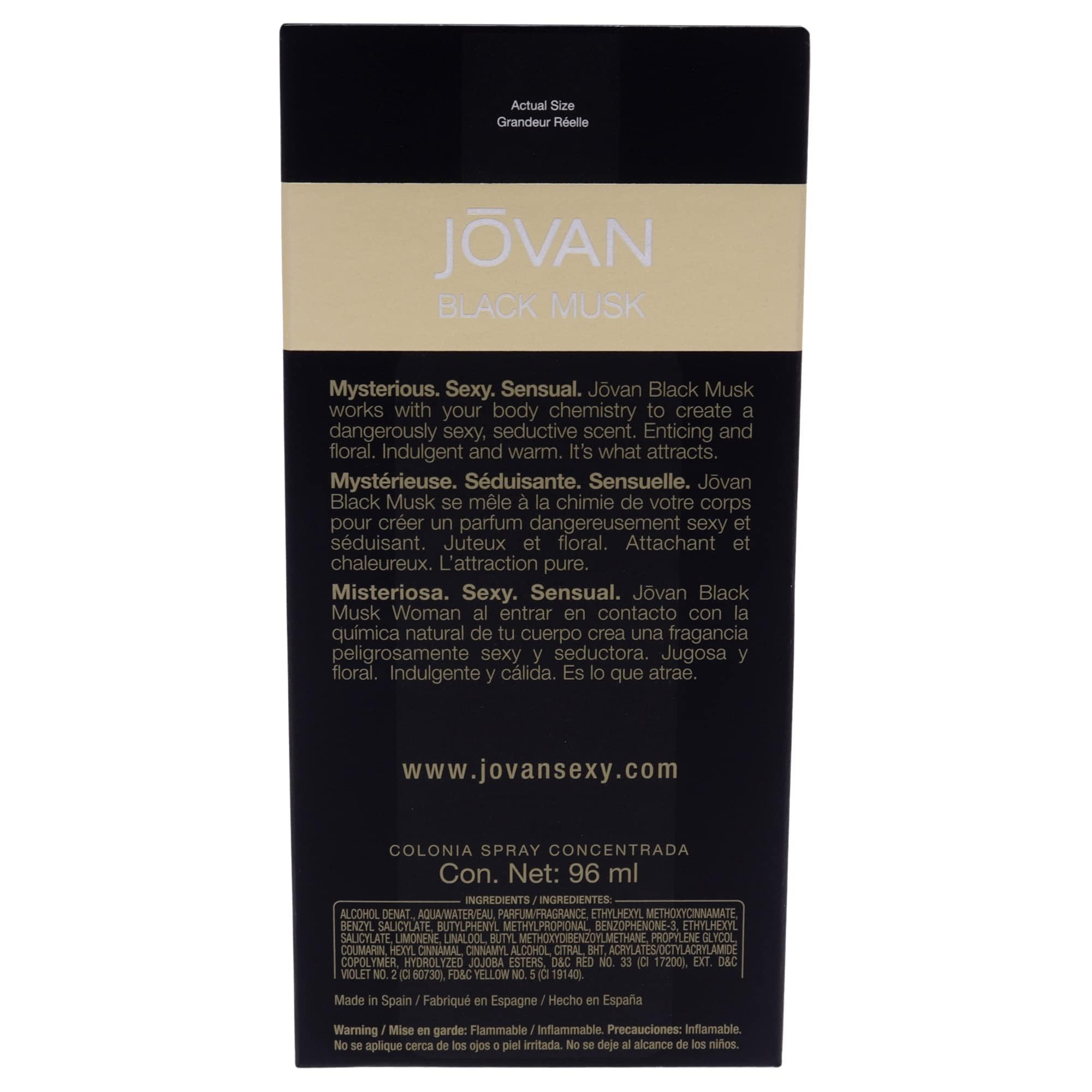 Jovan Black Must on-skin test shows warm aroma