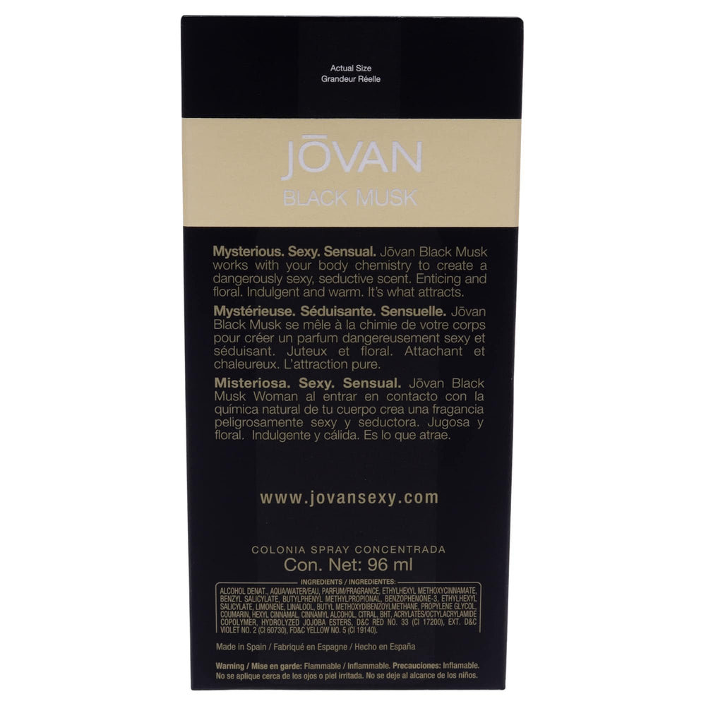 Jovan Black Must on-skin test shows warm aroma