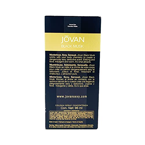 Jovan Black Must spray in use demonstrates precise application