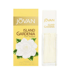 Jovan Island Gardenia eau de cologne bottle with pale golden juice for everyday confidence.