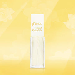 Jovan Island Gardenia neroli note close-up, ideal for a fresh floral mood boost.