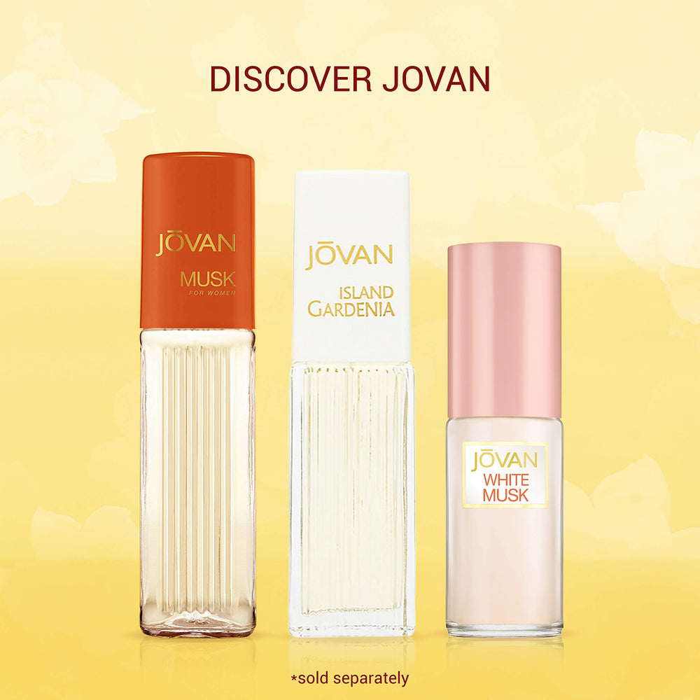 Jovan Island Gardenia packaging image with travel-size bottle, ideal for on-the-go wear.
