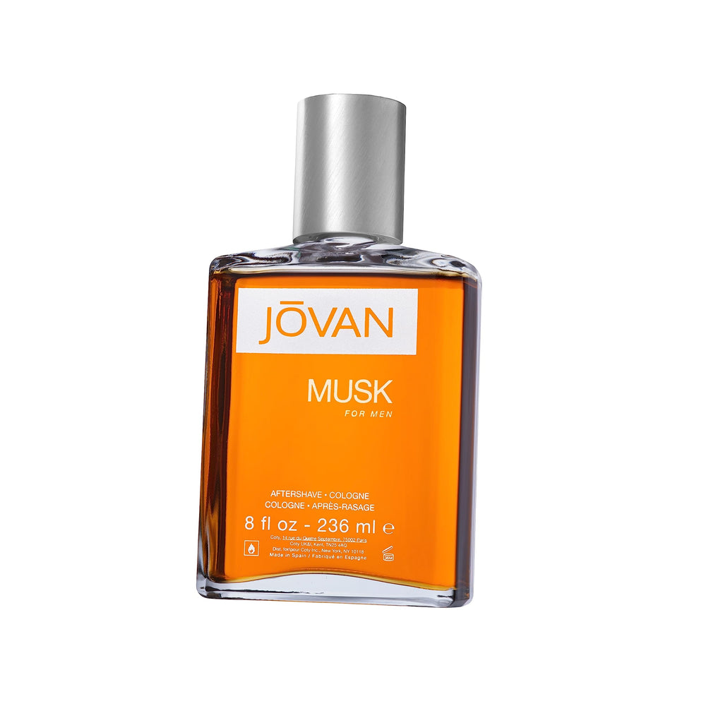 Jovan Musk for Men aftershave bottle showing bold, long-lasting scent for daily wear.