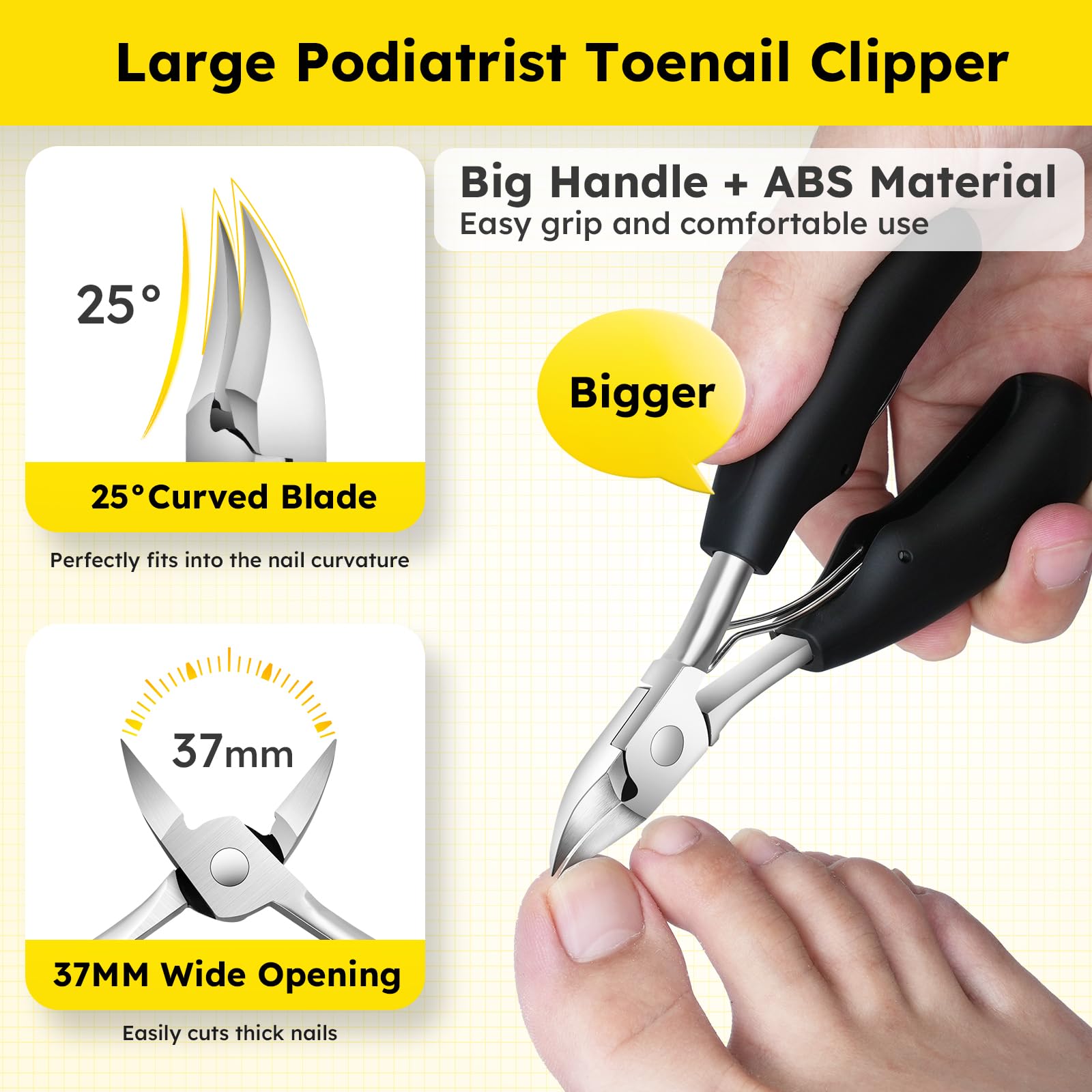 Jovareneo angled-head senior clippers with clear visibility for safe trimming