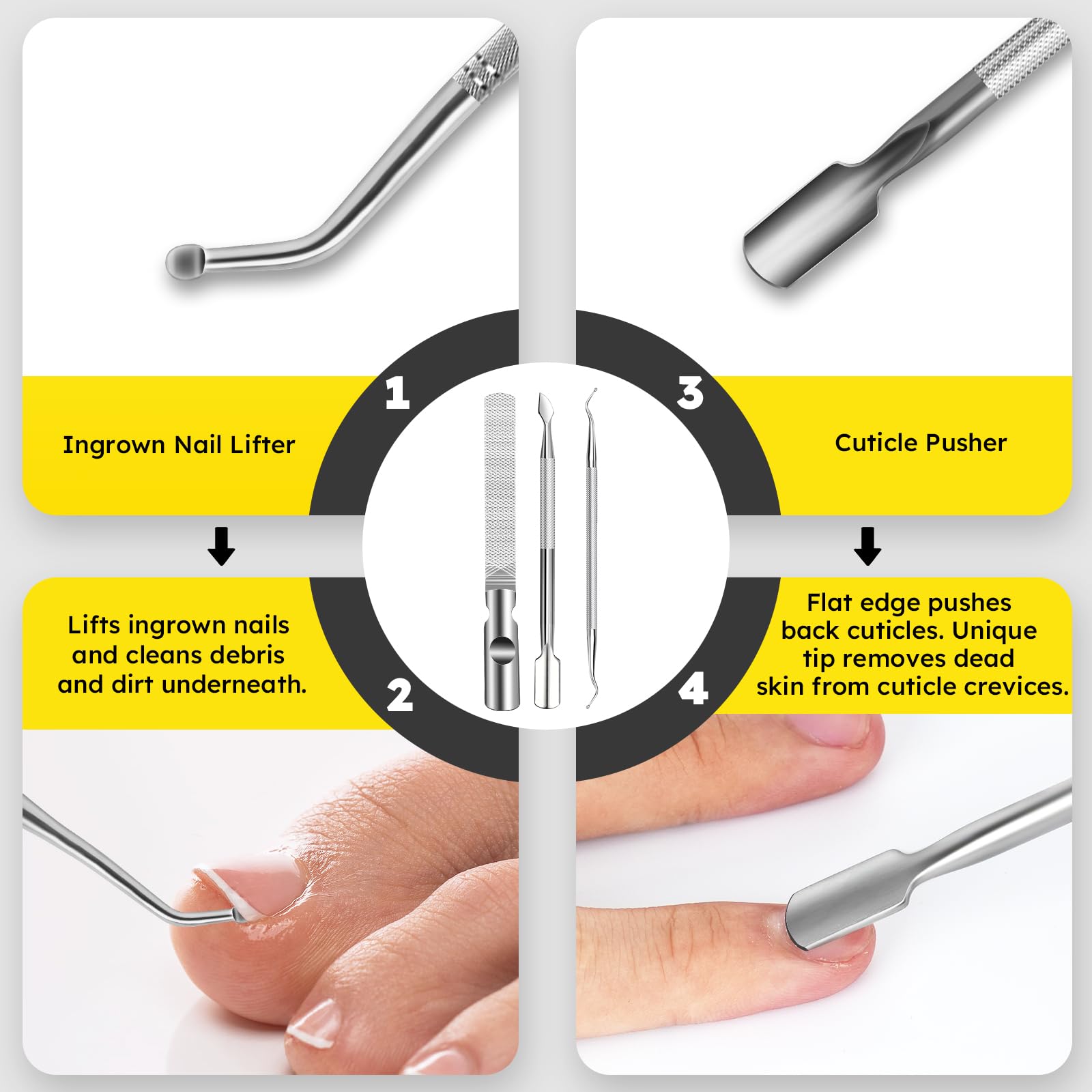 Jovareneo cuticle pusher for precise cuticle care