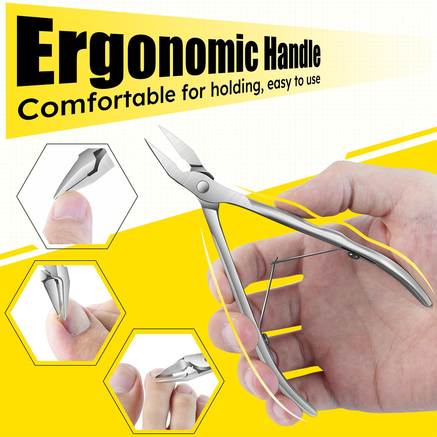 Jovareneo nail clippers ergonomic long handle relief from hand strain during grooming