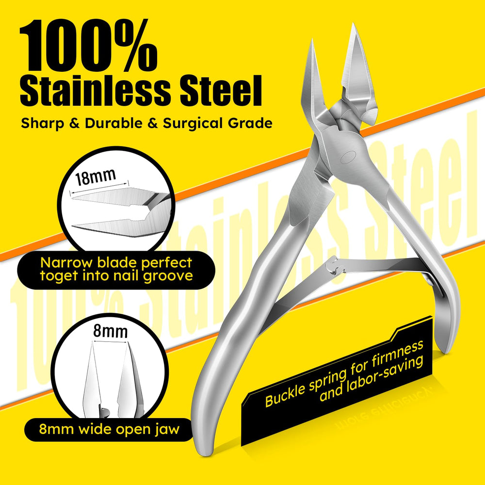 Jovareneo nail clippers stainless steel body long-lasting rust-resistant grooming tool