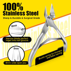 Jovareneo nail clippers stainless steel body long-lasting rust-resistant grooming tool