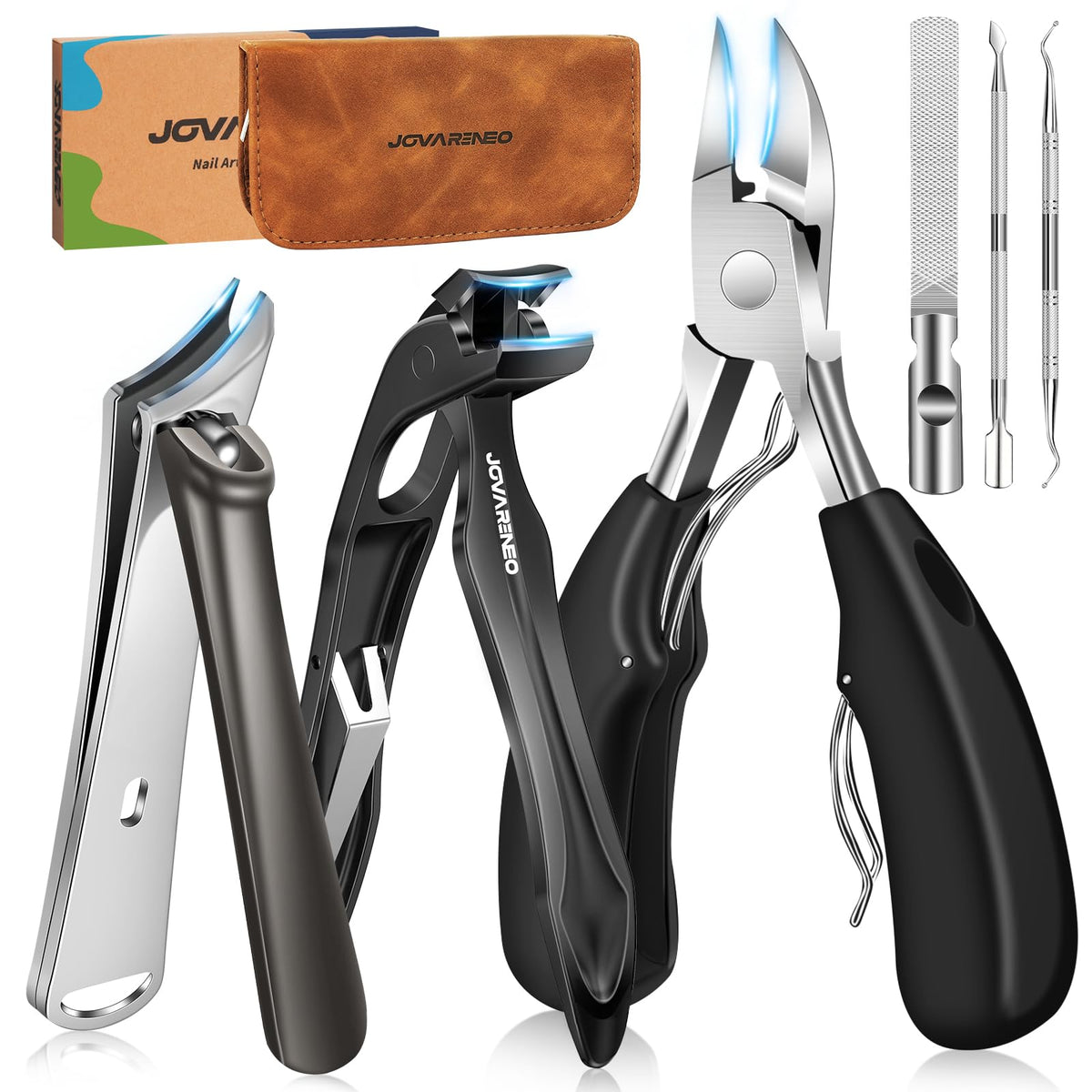 Jovareneo large podiatrist toenail clipper with 37mm jaw for thick nails