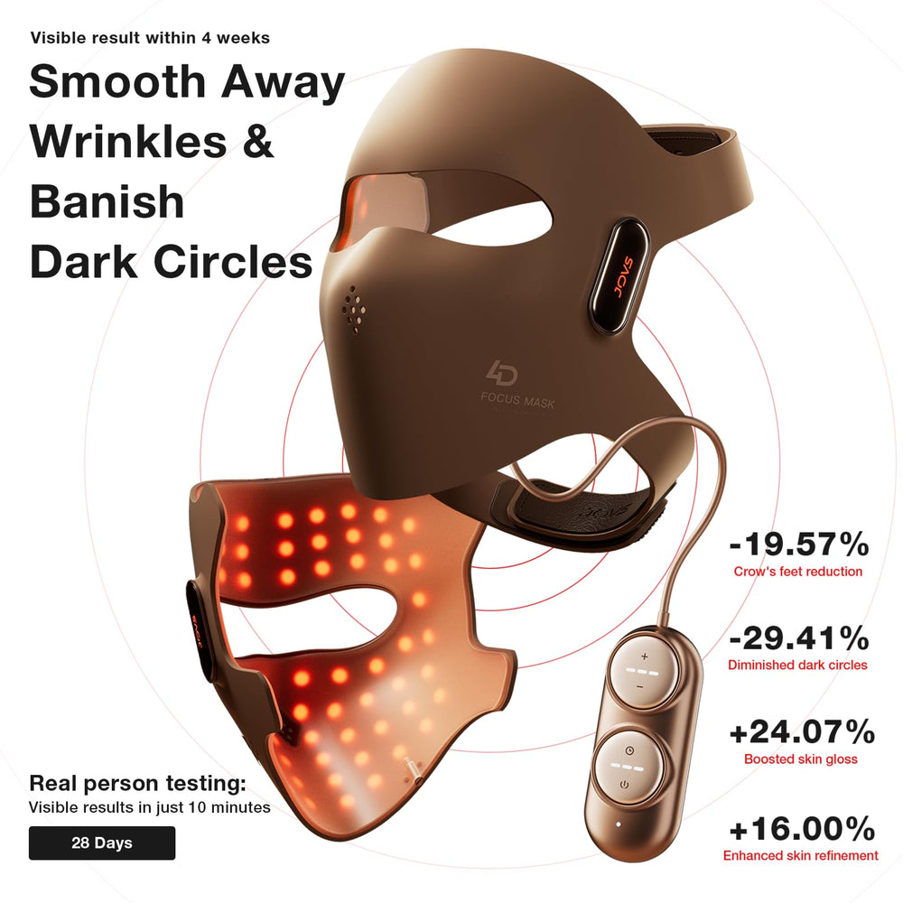 JOVS 4D mask side view highlights portable cordless design for flexible use