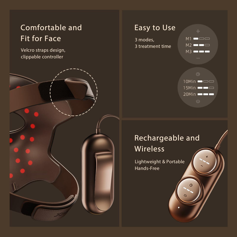 JOVS 4D laser mask is wireless for hands-free use during routines