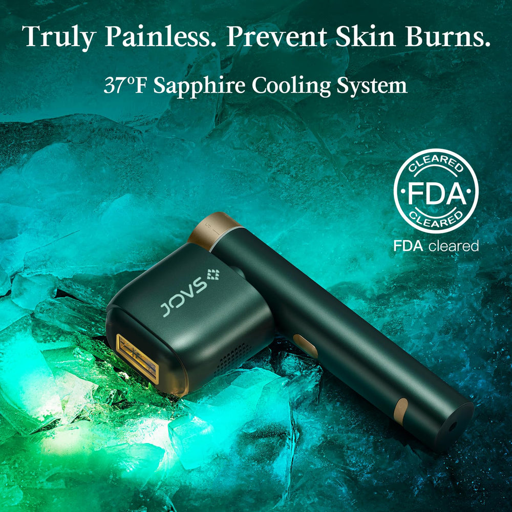 JOVS IPL hair removal cooling 37F for gentler sessions.