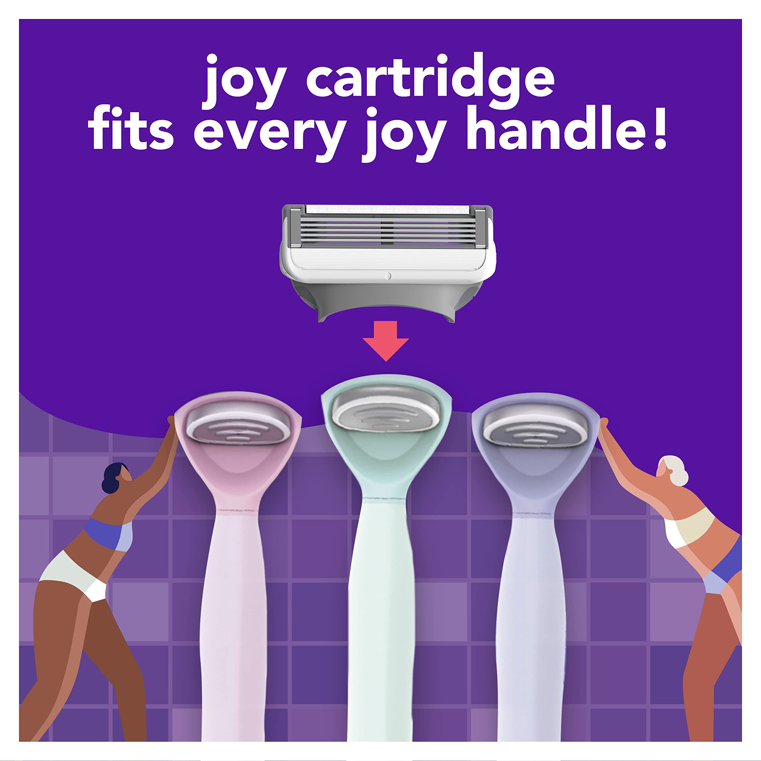 JOY Razor Refills fit all Joy handles for versatile color options